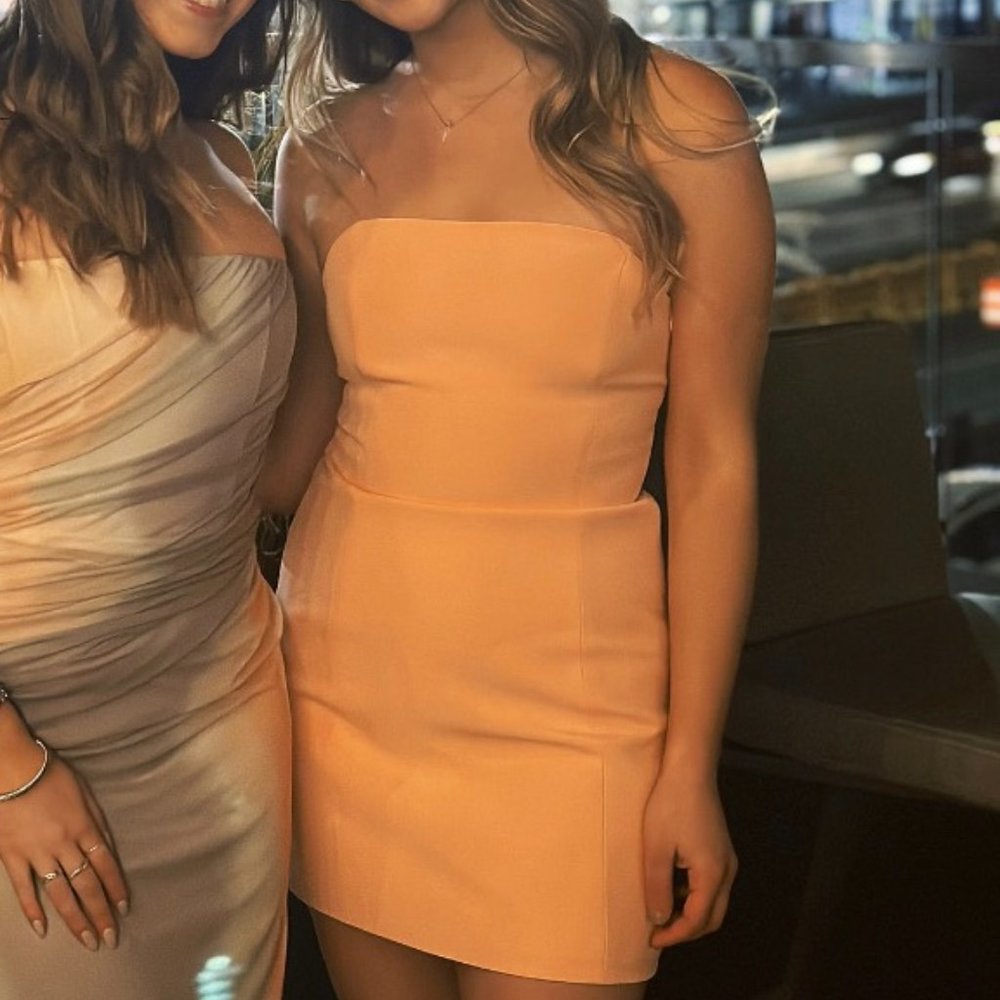 Rumored Old Hollywood Mini Dress Peach Whip